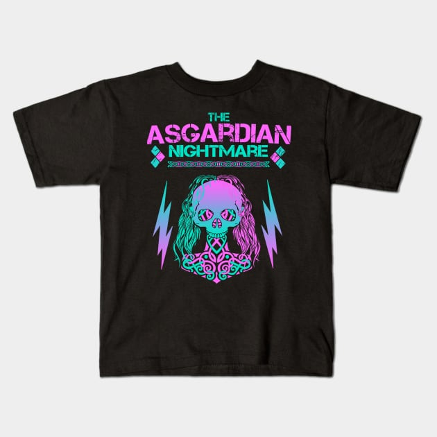 The Asgardian Nightmare Spooky Thor Kids T-Shirt by The Fall Horsemen